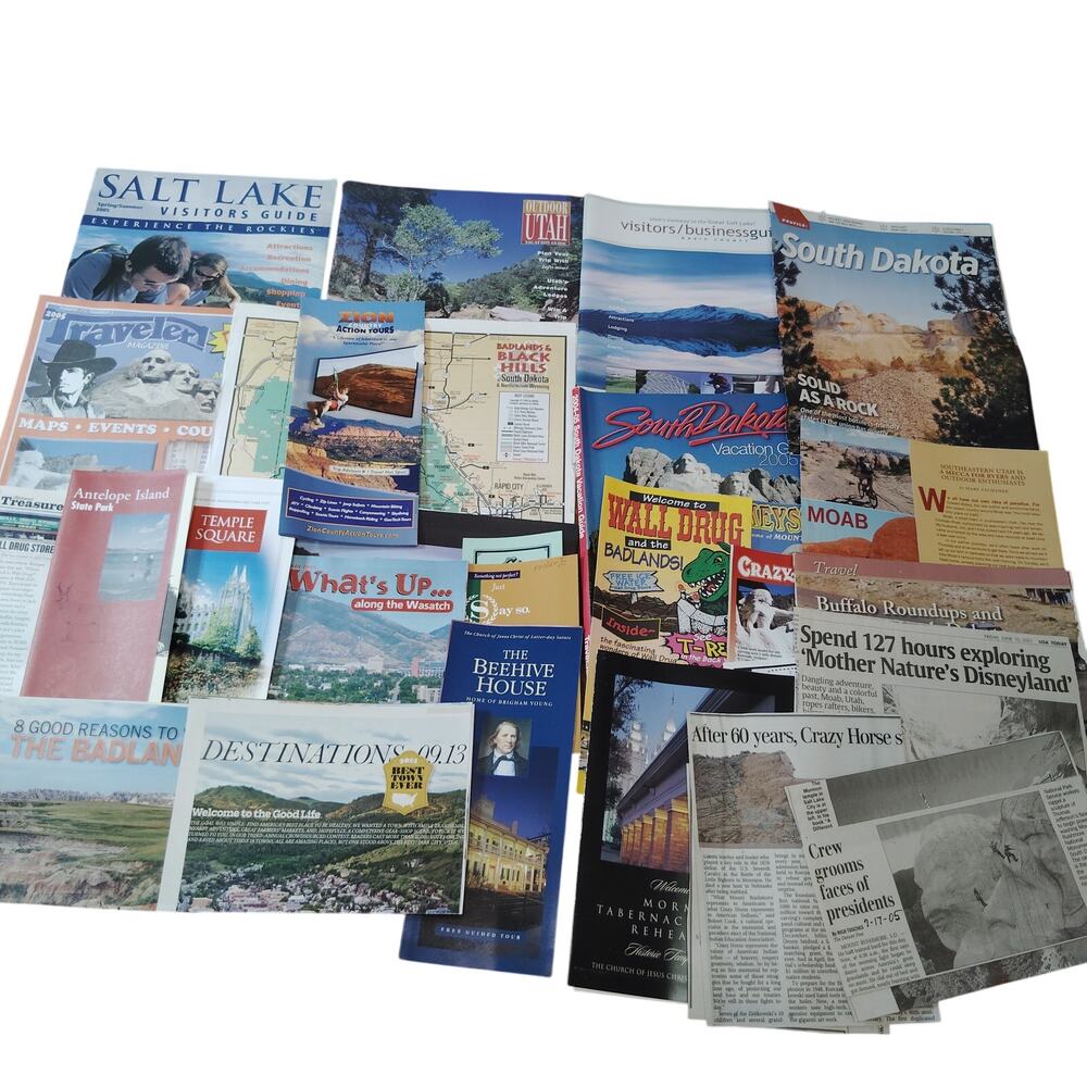 Utah South Dakota 2005 Travel Ephemera Lot - Vintage Souvenir Collection